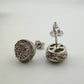 Natural Diamond Halo Stud Earrings in Sterling Silver - A+ Stuff