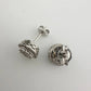 Natural Diamond Halo Stud Earrings in Sterling Silver - A+ Stuff