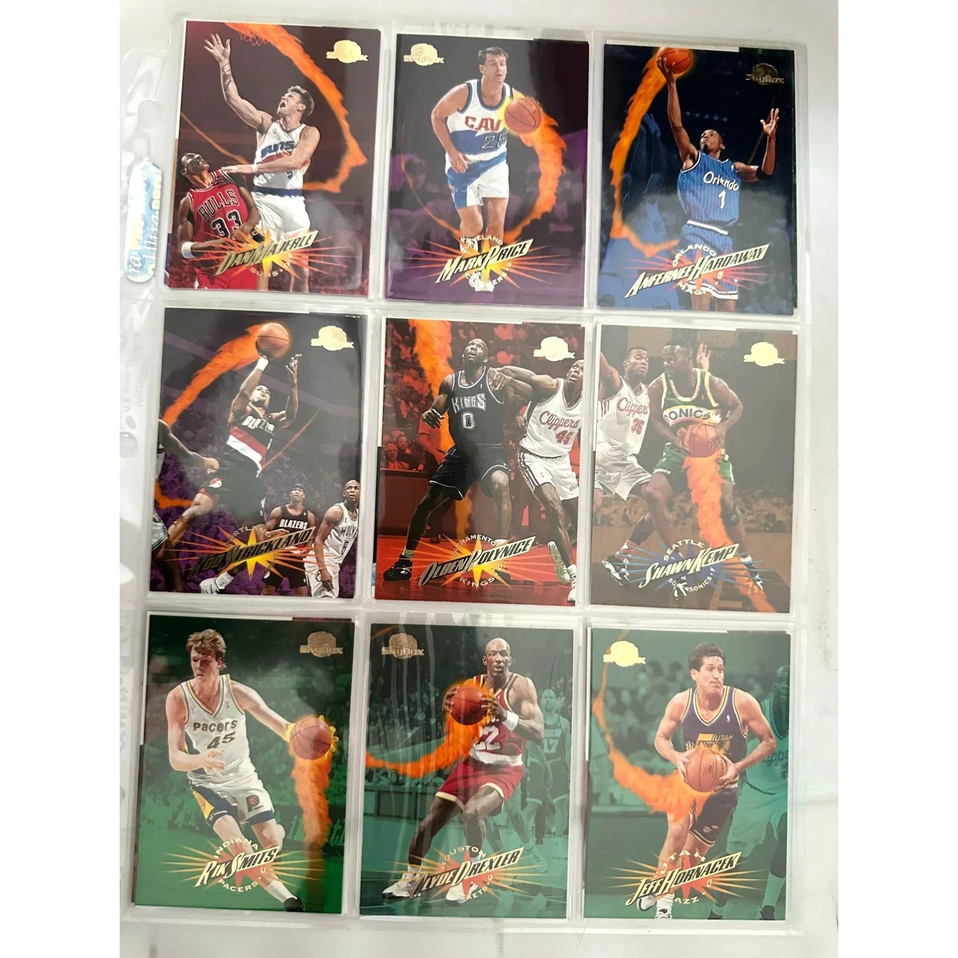 NBA Basketball Trading Cards Collection Featuring Players & Teams From 1990s With Original Sleeves & Assorted Brands - SkyBox, Upper Deck, Fleer, Topps - A+ Stuff