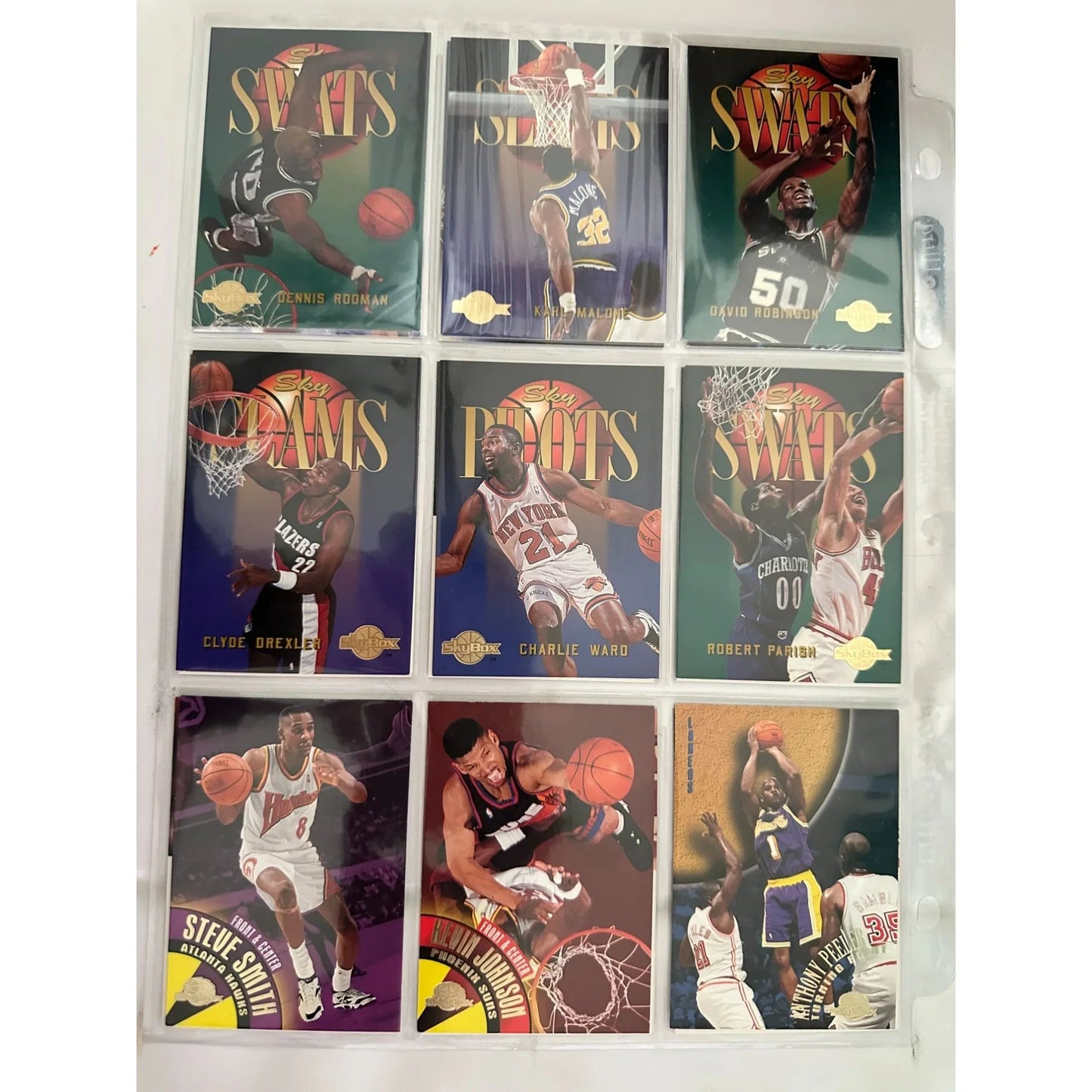 NBA Basketball Trading Cards Collection Featuring Players & Teams From 1990s With Original Sleeves & Assorted Brands - SkyBox, Upper Deck, Fleer, Topps - A+ Stuff