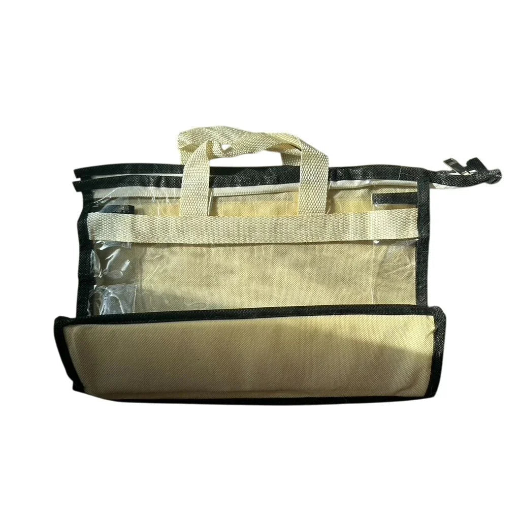 New Handbag with Handles and Zipper (Cream and Black Color) - A+ Stuff - Bag - A+ Stuff