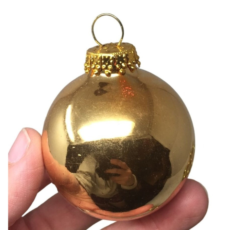 24 Gold Tone Christmas Tree Ornaments