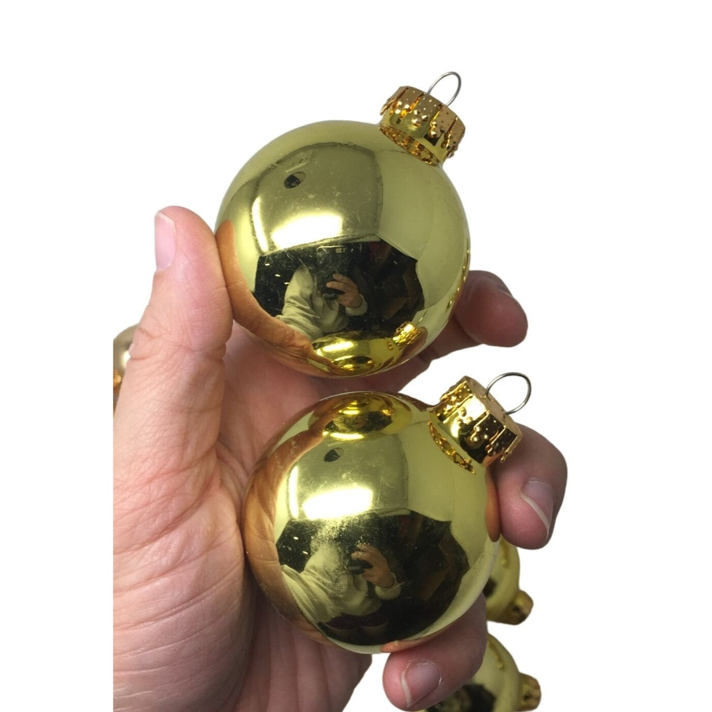 24 Gold Tone Christmas Tree Ornaments