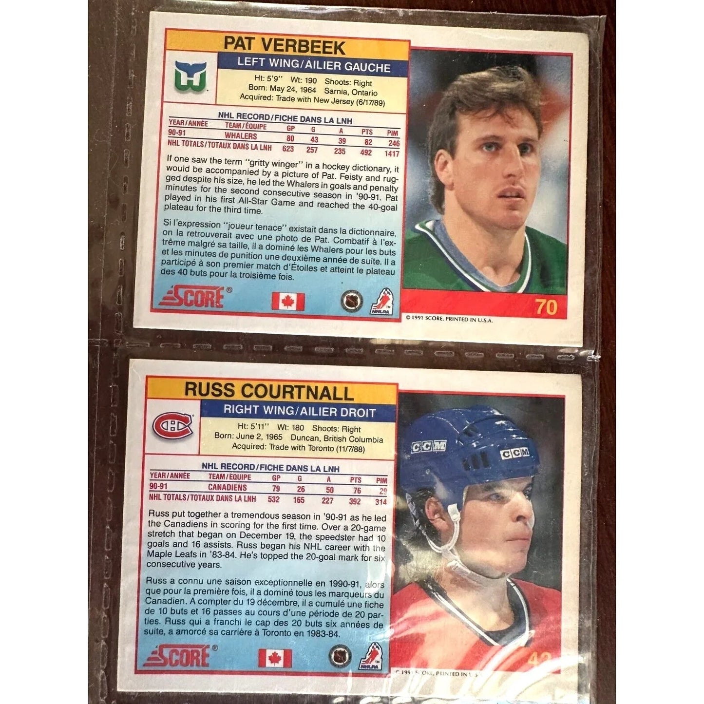 NHL Hockey Card Lot - 1991 Score Cards and One NHL Pro Set with Trophy - A+ Stuff - Collectible Trading Cards - A+ Stuff