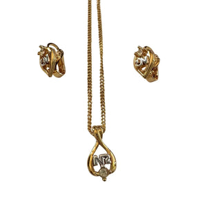 Nina Ricci Necklace nad Earrings Set NR Rhinestone