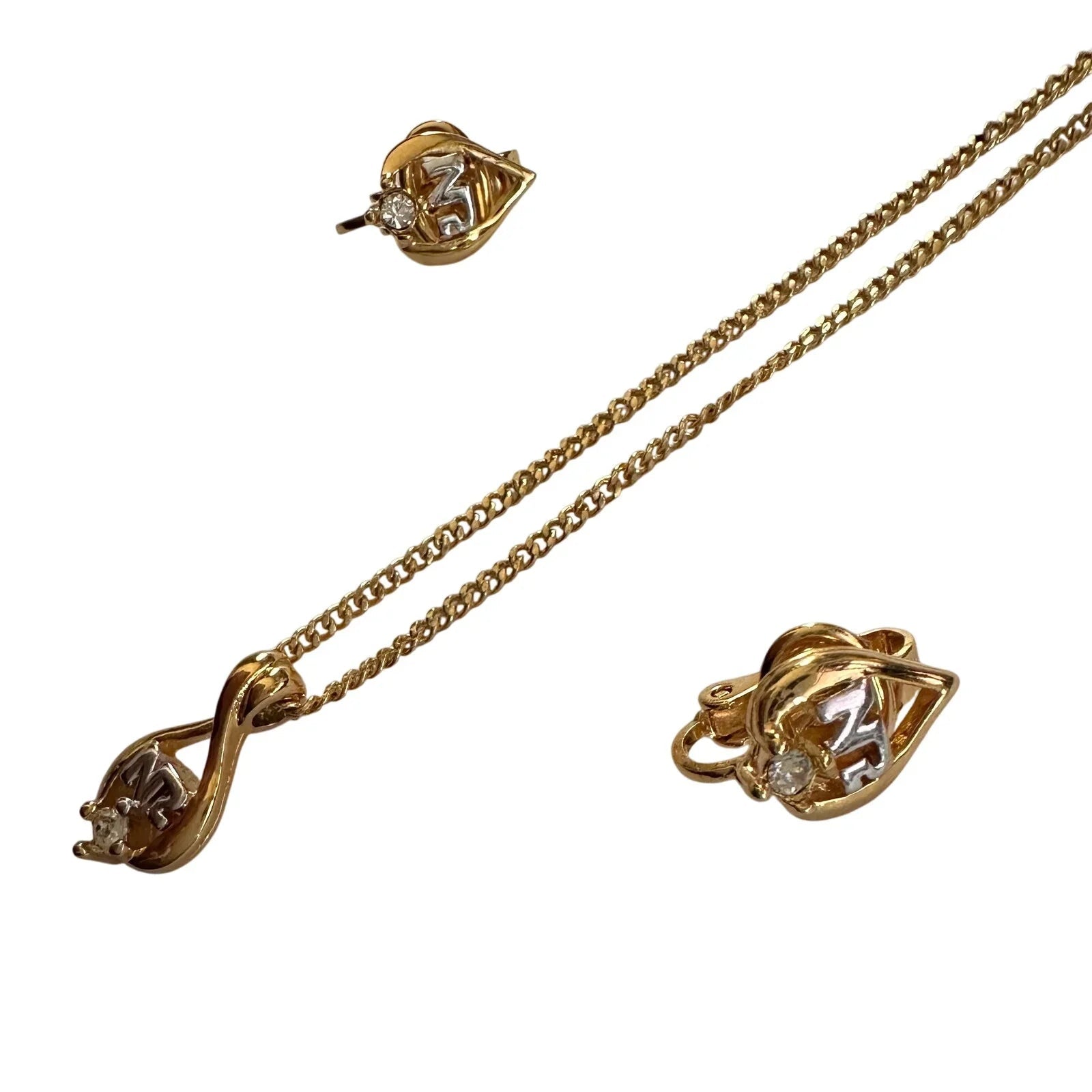 Nina Ricci Necklace nad Earrings Set NR Rhinestone - Nina Ricci - Jewelry Set - A+ Stuff