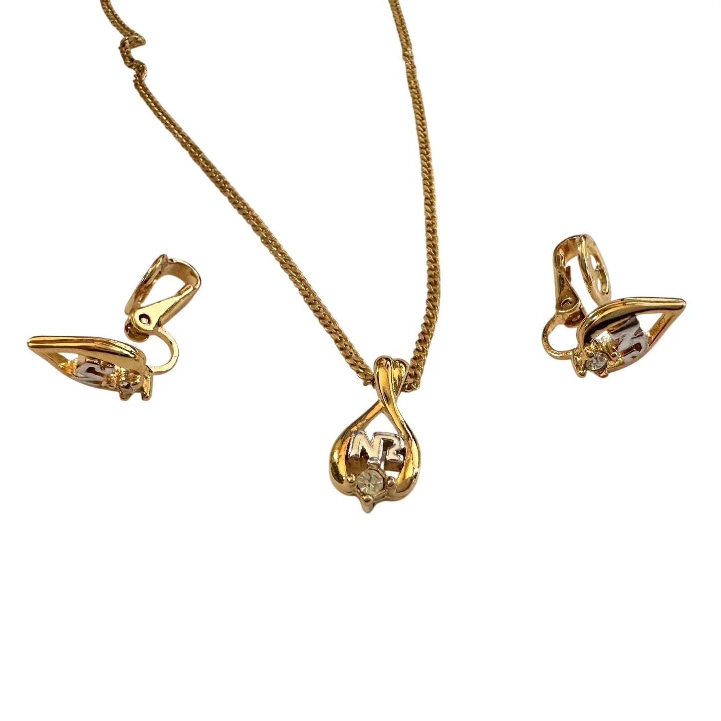 Nina Ricci Necklace nad Earrings Set NR Rhinestone - Nina Ricci - Jewelry Set - A+ Stuff