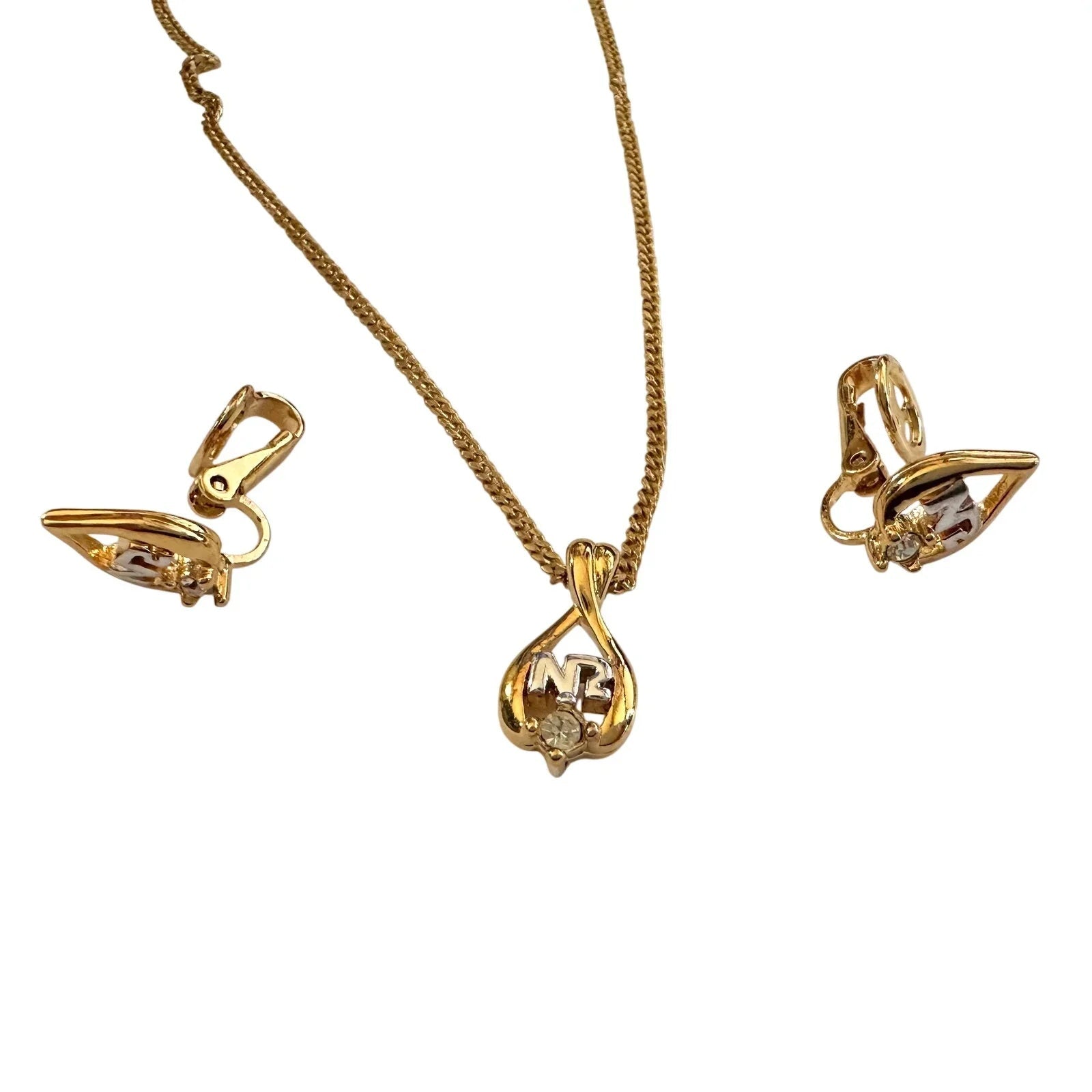 Nina Ricci Necklace nad Earrings Set NR Rhinestone - Nina Ricci - Jewelry Set - A+ Stuff