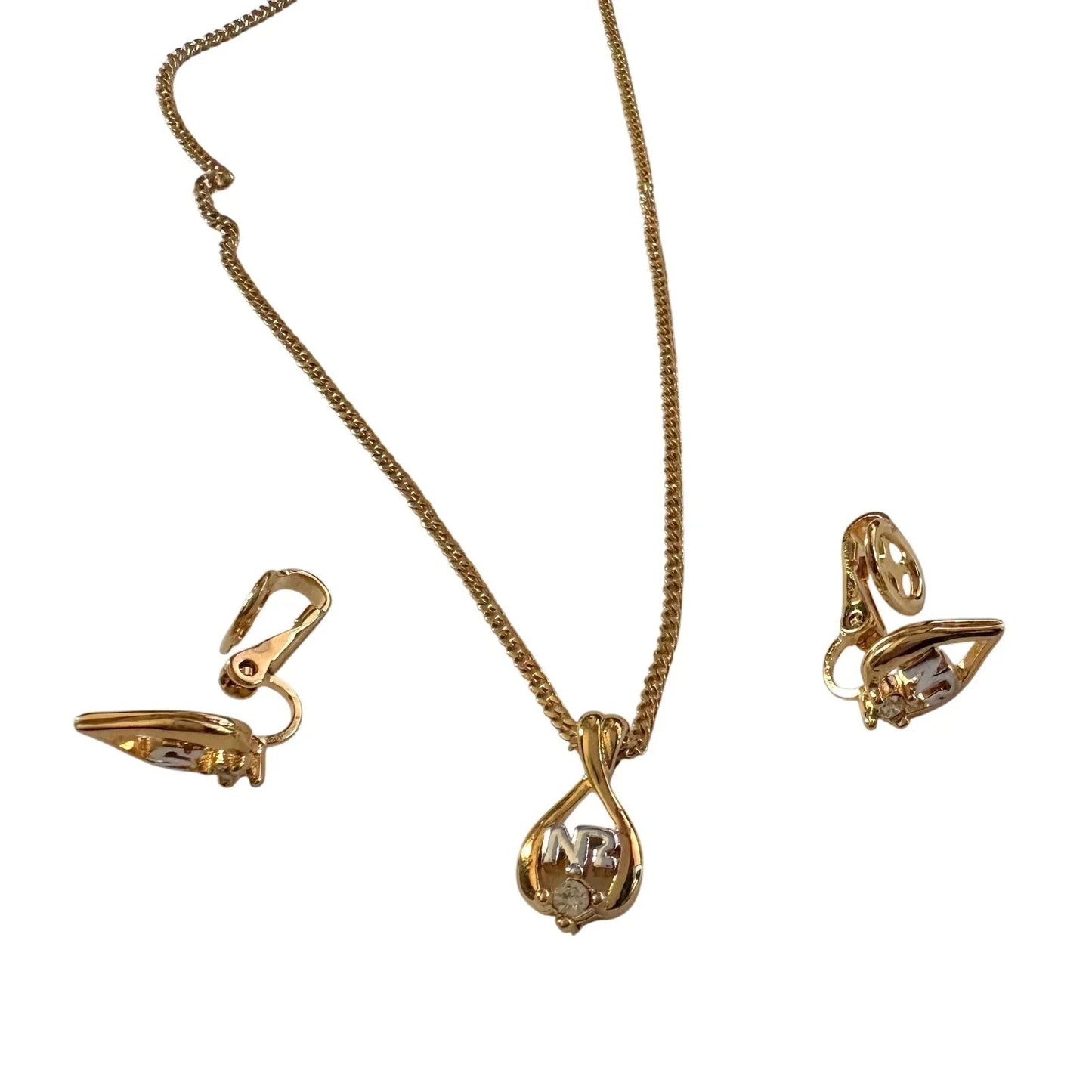 Nina Ricci Necklace nad Earrings Set NR Rhinestone - Nina Ricci - Jewelry Set - A+ Stuff