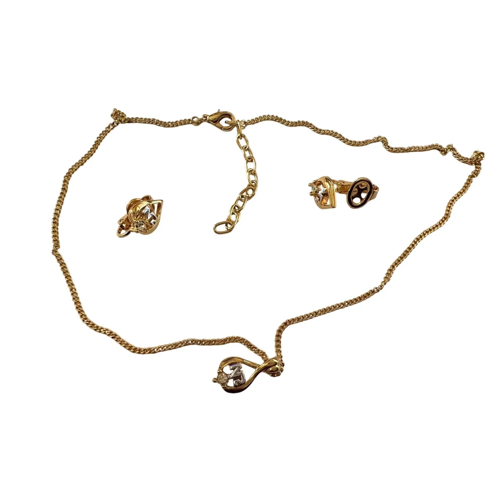Nina Ricci Necklace nad Earrings Set NR Rhinestone - Nina Ricci - Jewelry Set - A+ Stuff
