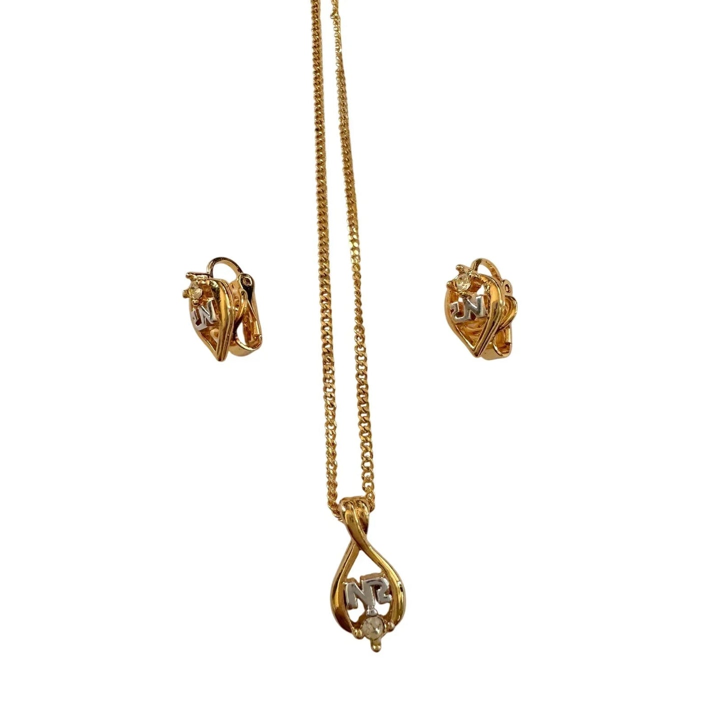 Nina Ricci Necklace nad Earrings Set NR Rhinestone - Nina Ricci - Jewelry Set - A+ Stuff