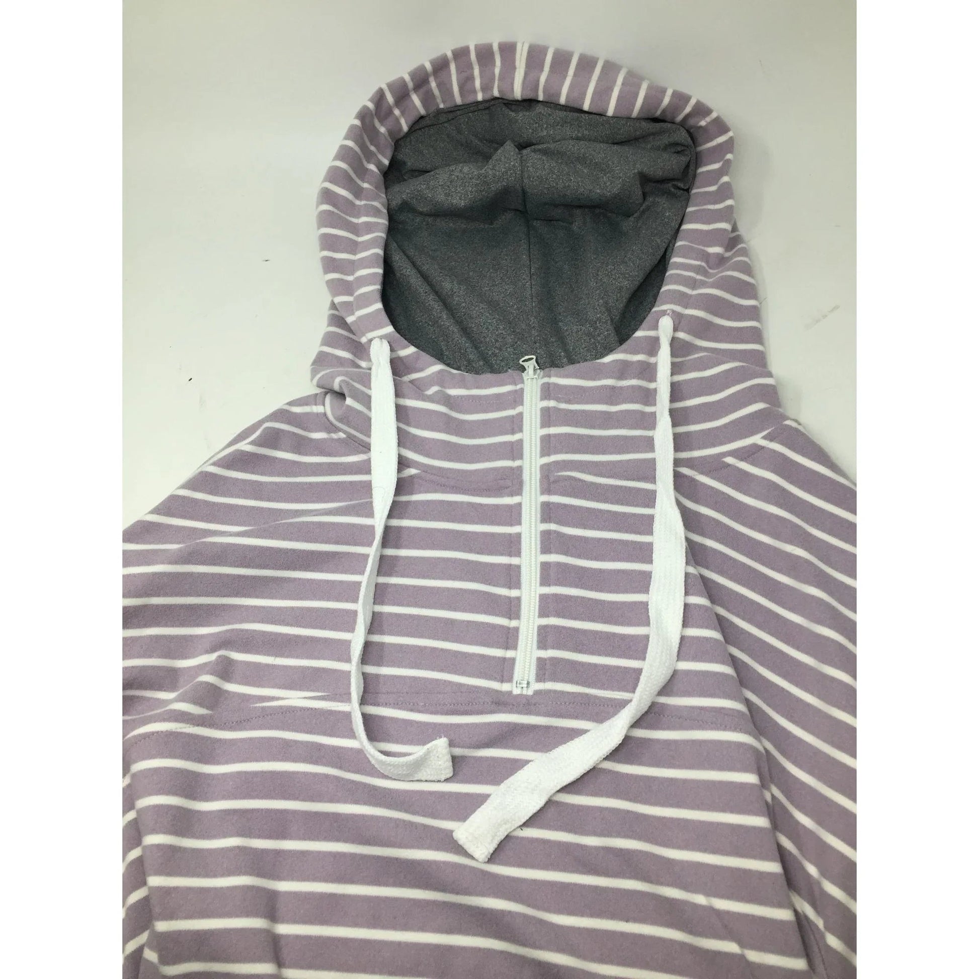 Ninexis Womens Purple and White Striped Hoodie Size 2X - NINEXIS - Shirts & Tops - A+ Stuff