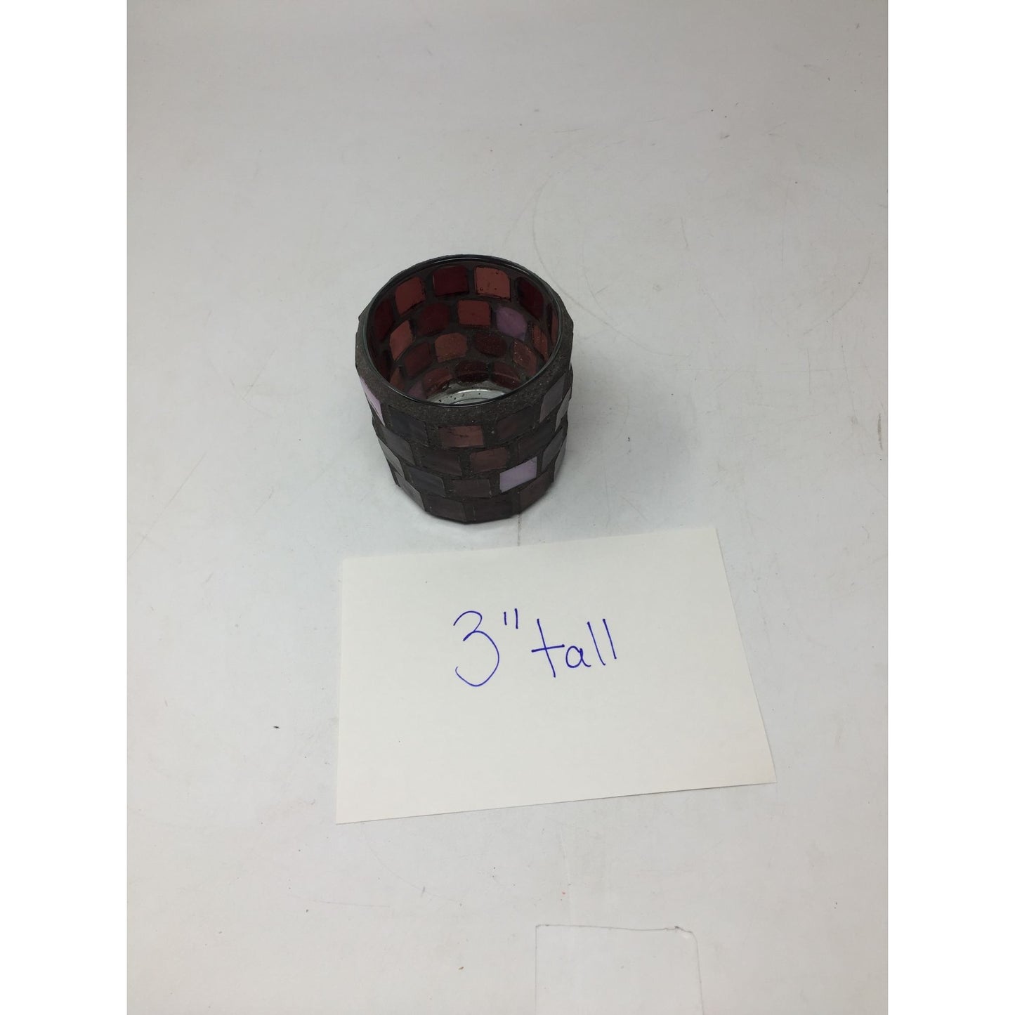 Mosaic Glass Tealight Candle Holder - 3 Inches tall