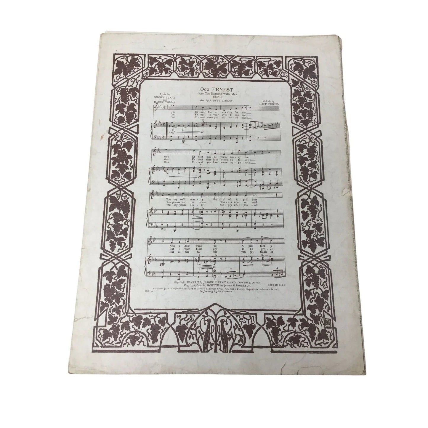 ''NOBODY LIED (When they said that I cried over you)'' Sheet music book - A+ Stuff - SHEET MUSIC - A+ Stuff