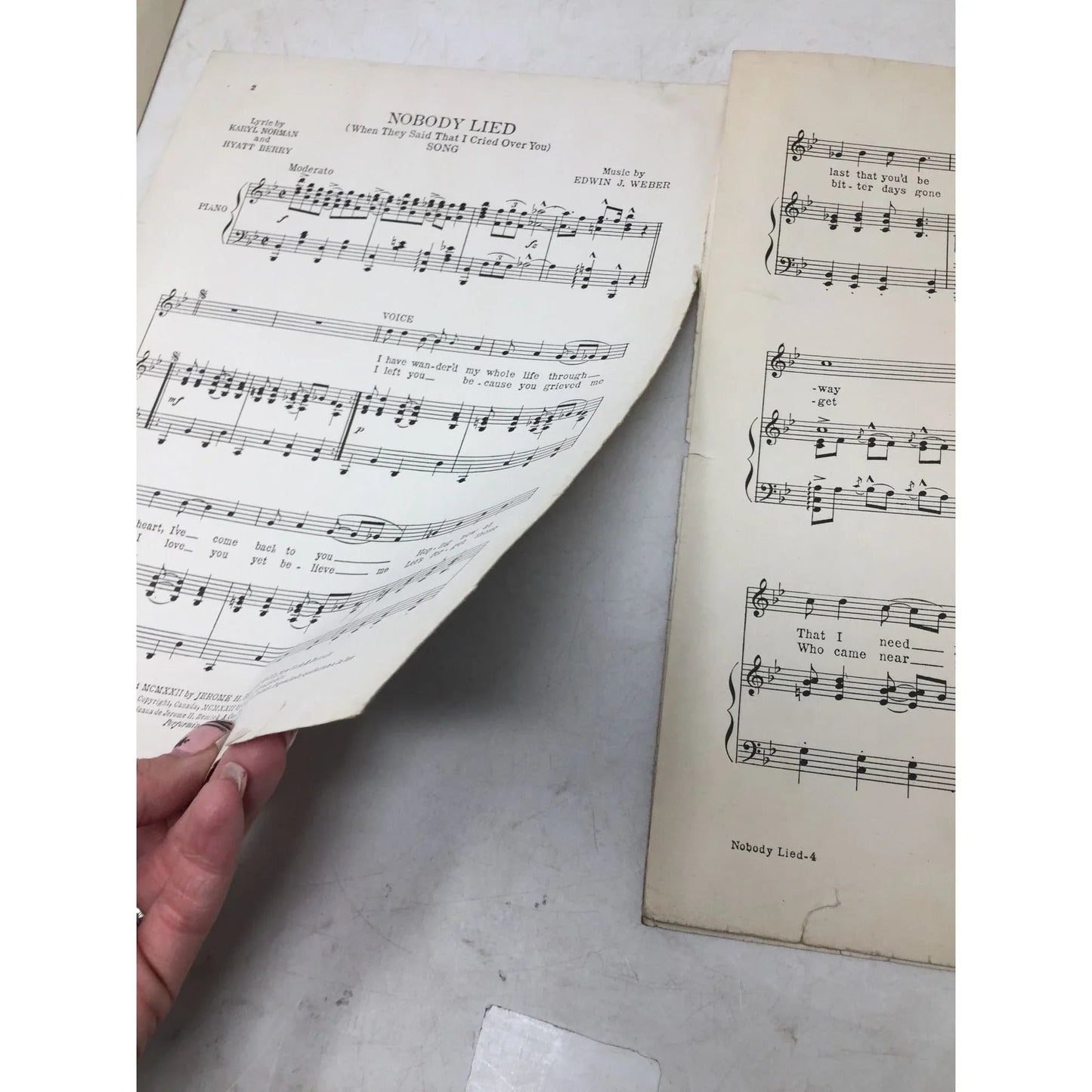 ''NOBODY LIED (When they said that I cried over you)'' Sheet music book - A+ Stuff - SHEET MUSIC - A+ Stuff