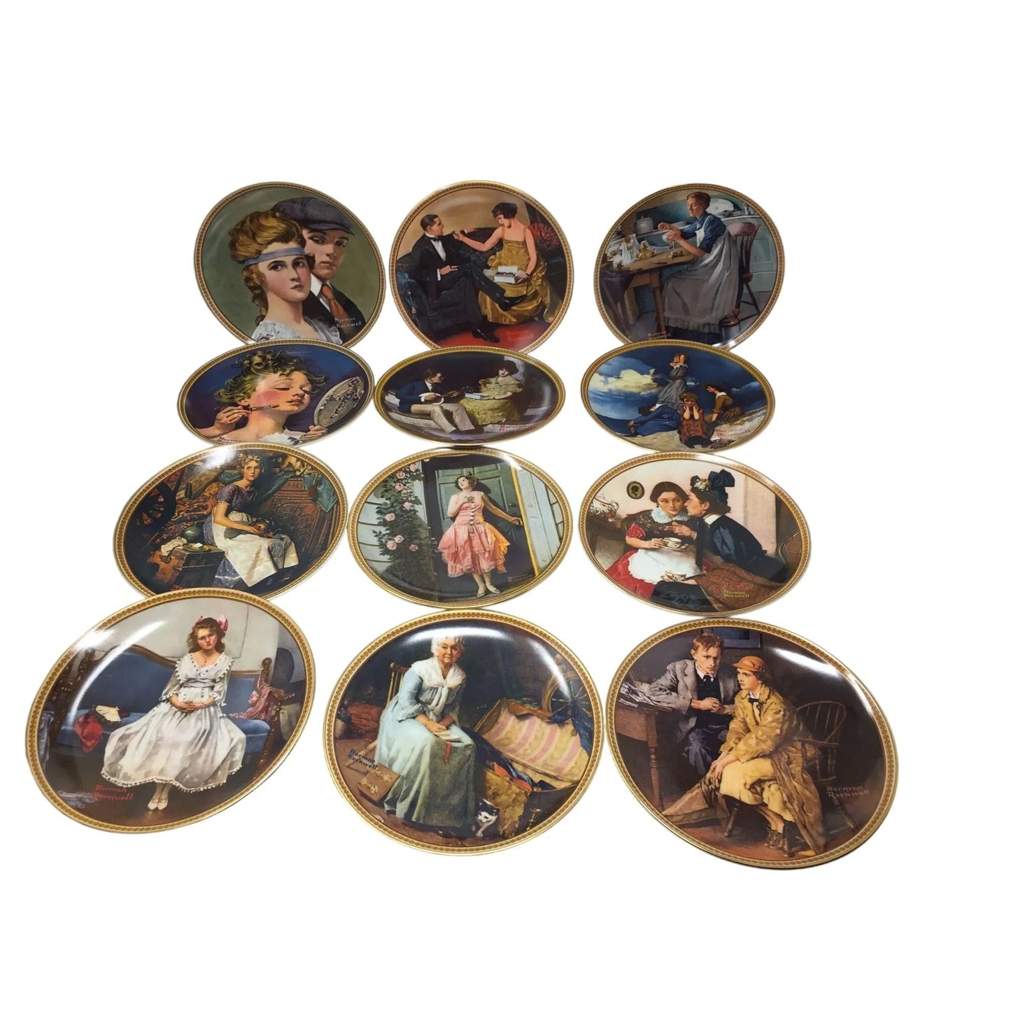 Norman Rockwell's REDISCOVERED WOMEN Collection 12 Plate Set - Rockwell Society of America - Plates - A+ Stuff