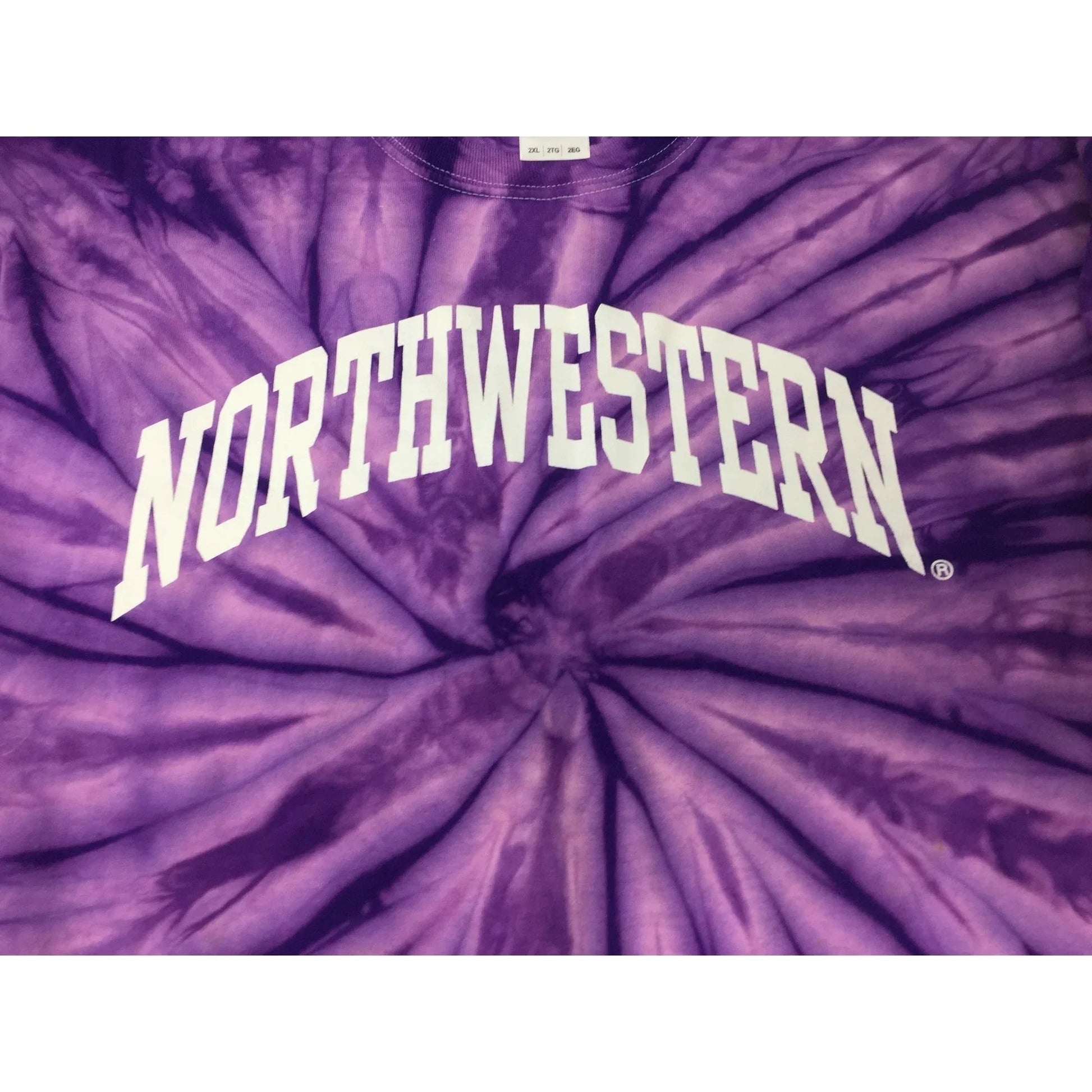 NORTHWESTERN WOMENS PURPLE TIE DYE LONG SLEEVE SHIRT - GILDAN - Shirts & Tops - A+ Stuff