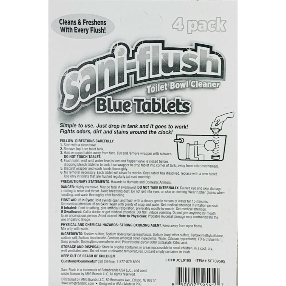 Sani Flush Toilet Bowl Cleaner Tank Drop in Round Tablets - 4 Pack NIP Sani-Flush  A+ Stuff Bathroom Cleaners