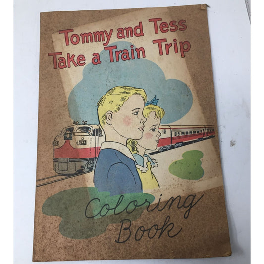 Vintage ''Tommy and Tess Take a Train Trip'' Coloring Book