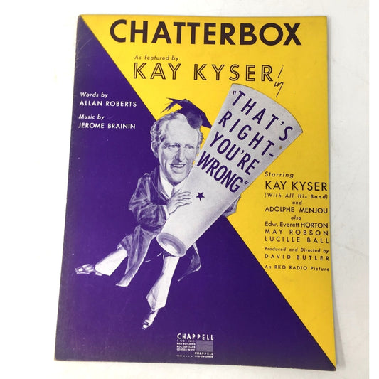 Vintage 1939 "CHATTERBOX" Sheet Music - A+ Stuff