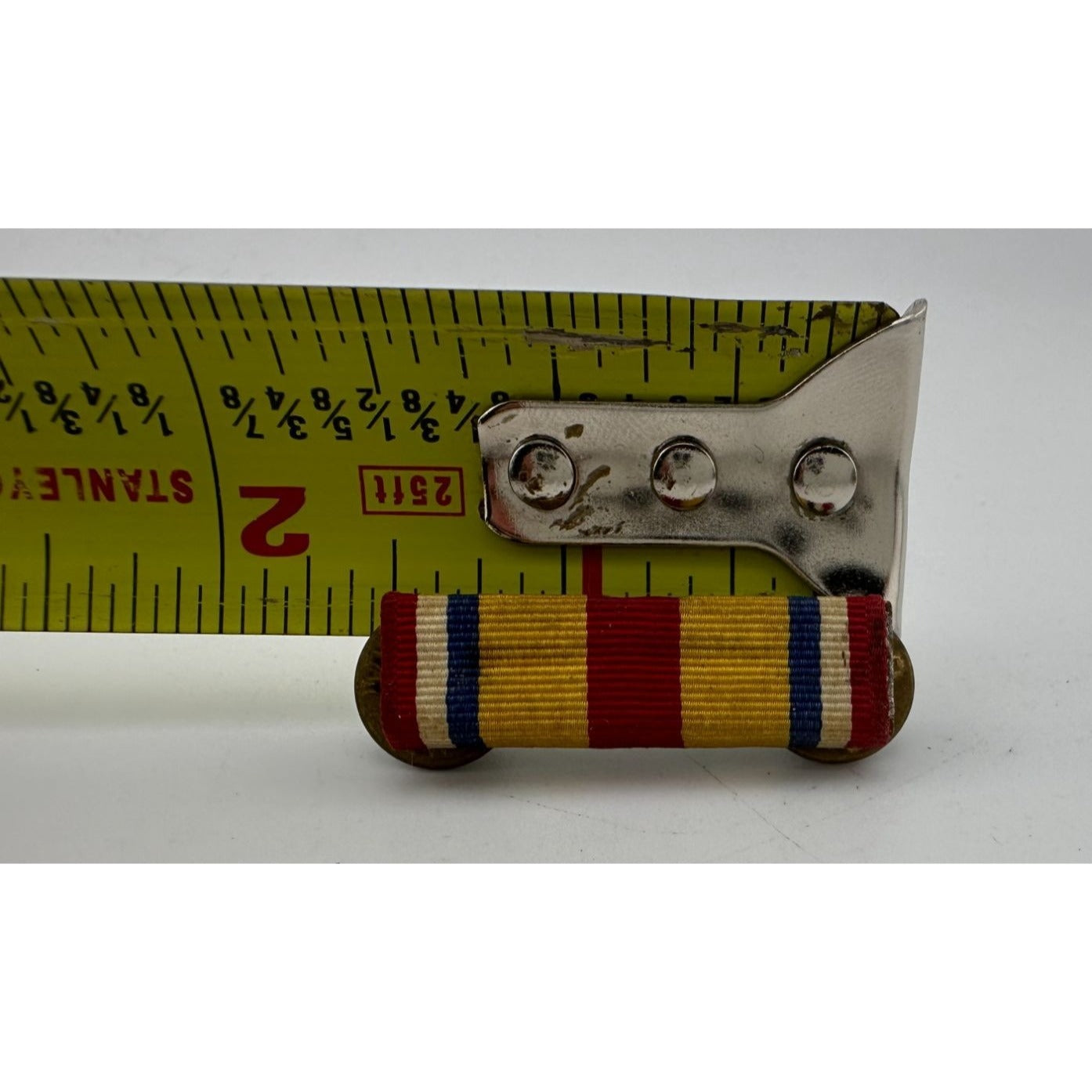 Vintage Striped Marine Corps Reserve Ribbon Bar Pin - about 1.5'' long