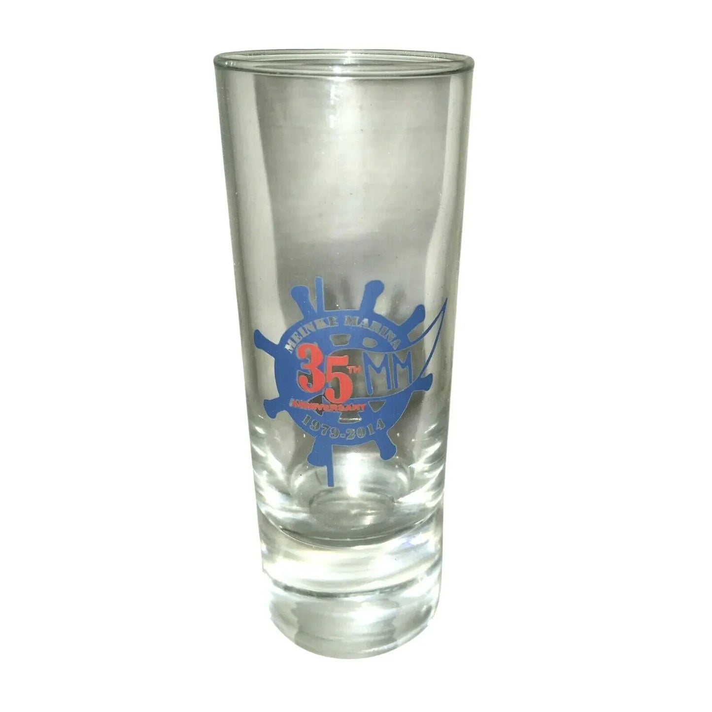 MEINKE MARINA Anniversary Glass & Shot Glass 1979-2014 - Cocktail Glass Set Souvenir CURTICE OHIO Meinke Marina