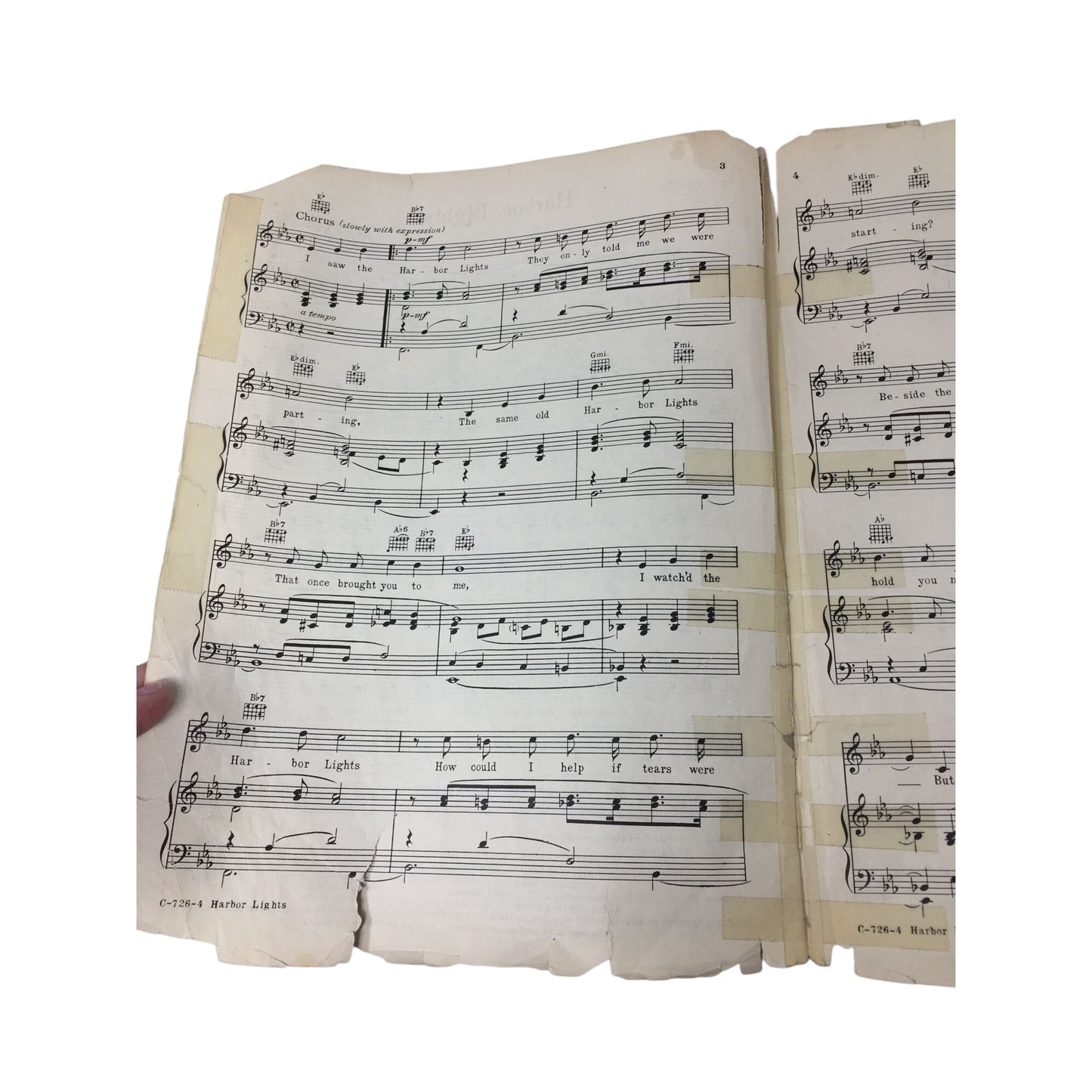 ''HARBOR LIGHTS'' SHEET MUSIC BY JIMMY KENNEDY AND HUGH WILLIAMS