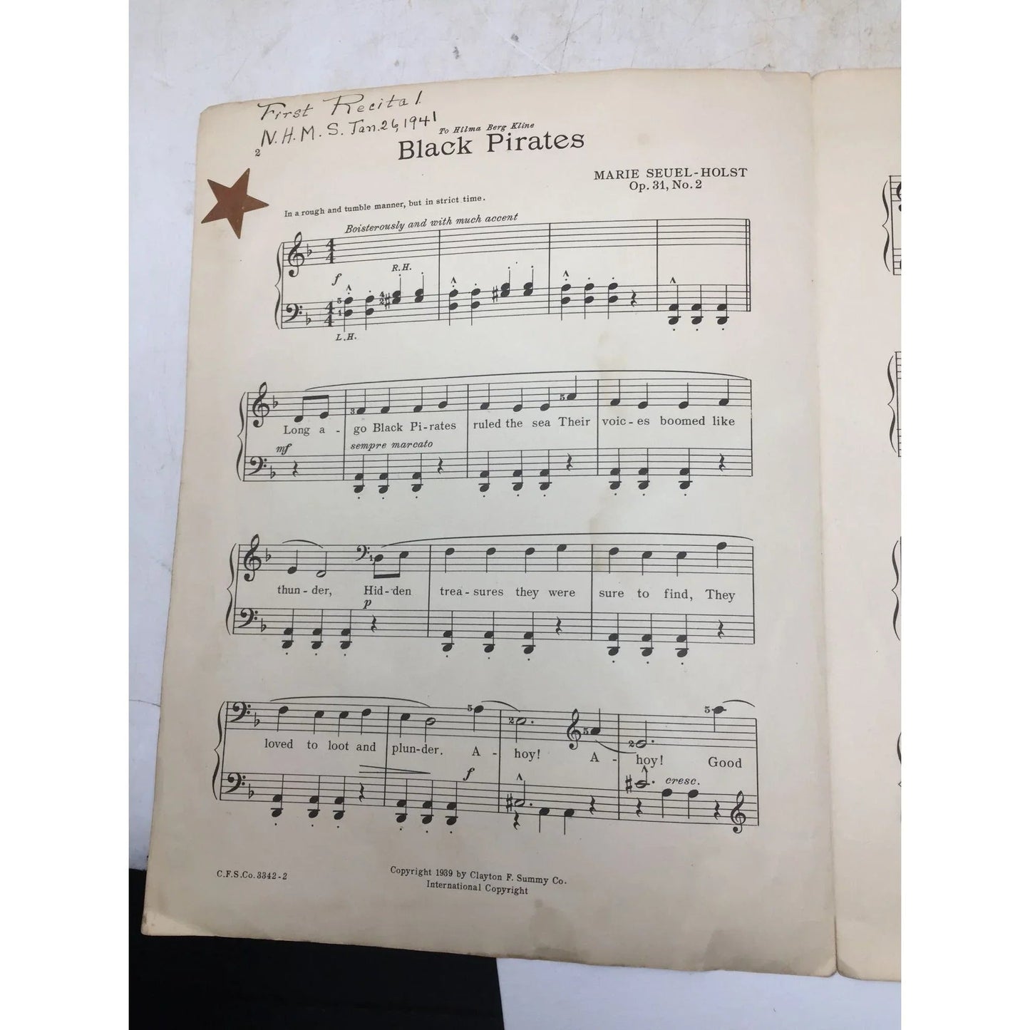 ''Odd Sailors'' by Marie Seuel Holst Vintage Sheet Music Book - A+ Stuff - SHEET MUSIC - A+ Stuff