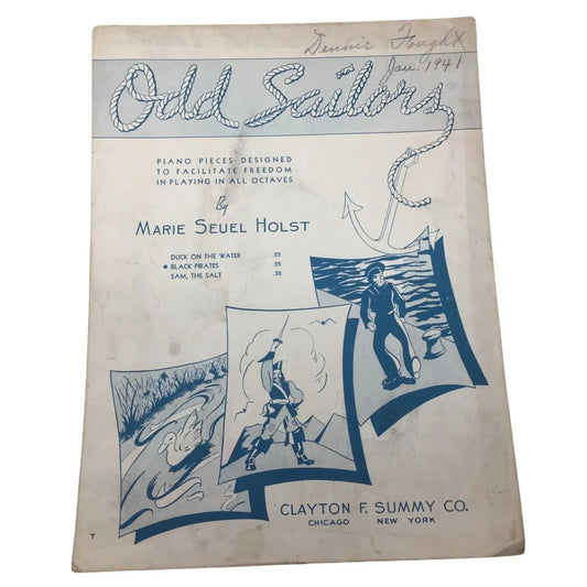 ''Odd Sailors'' by Marie Seuel Holst Vintage Sheet Music Book - A+ Stuff - SHEET MUSIC - A+ Stuff