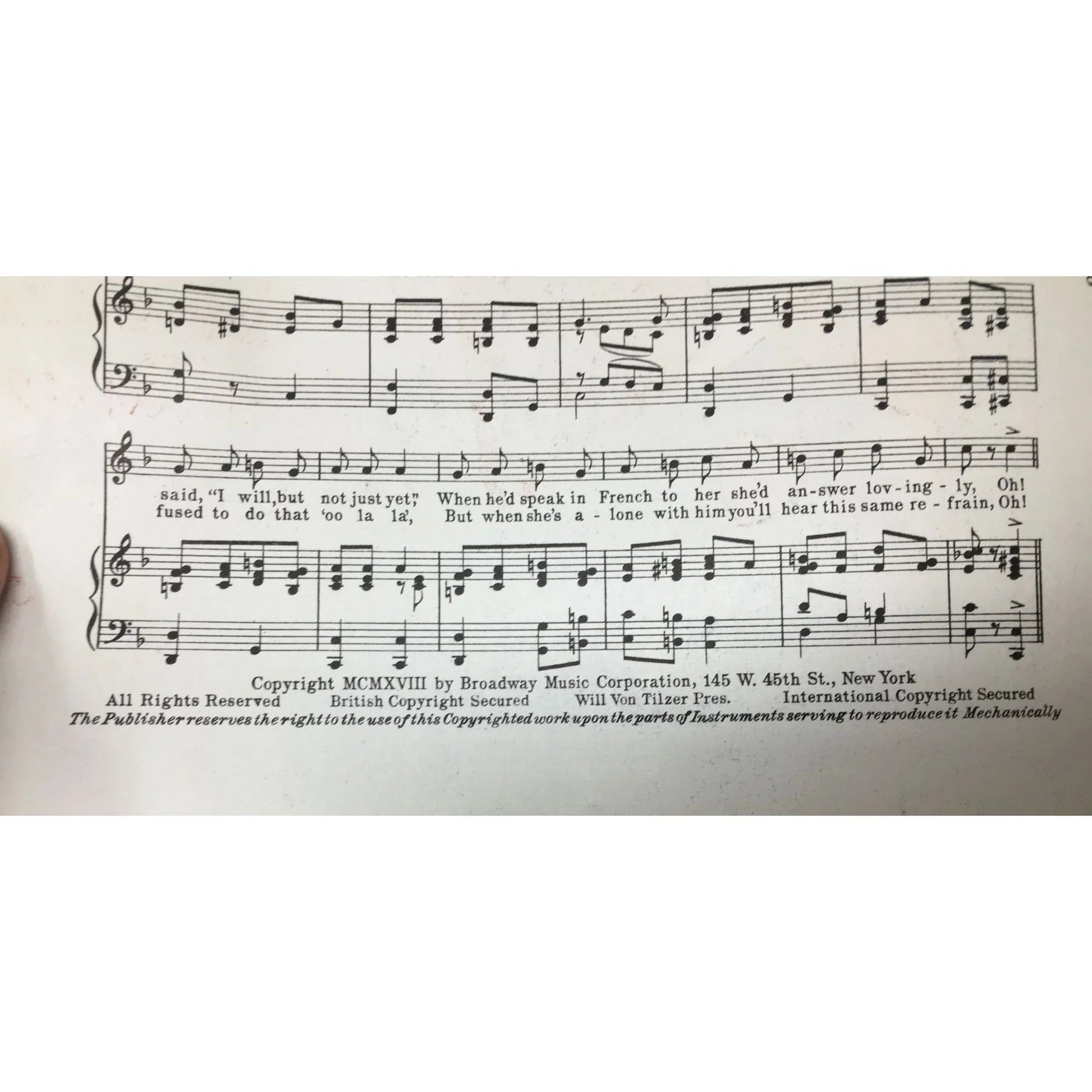 ''OH FRENCHY'' Sheet music - Words by Sam Ehrlich & Music by Con Conrad - A+ Stuff - sheet music - A+ Stuff