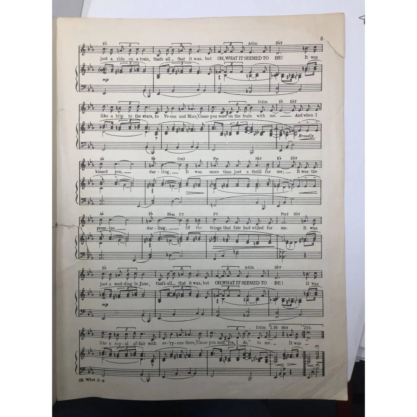 ''Oh! What it seemed to be'' by Bennie Benjamin, George Weiss, Frankie Carle - A+ Stuff - SHEET MUSIC - A+ Stuff