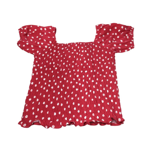 Old Navy Girl's Smocked Polka Dotted Shirt with Puff Sleeve Size XL (14 - 16) - Old Navy - Shirts & Tops - A+ Stuff