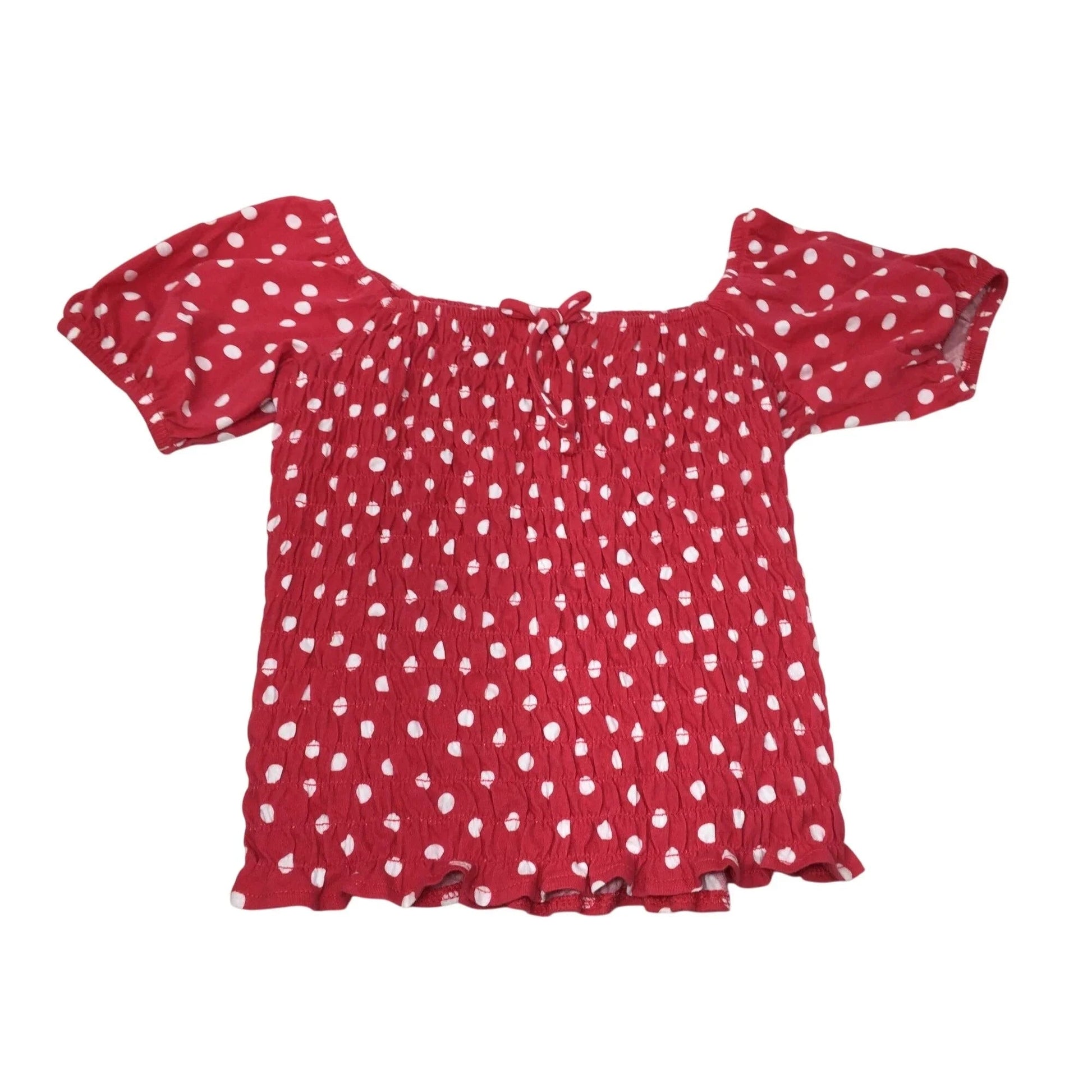 Old Navy Girl's Smocked Polka Dotted Shirt with Puff Sleeve Size XL (14 - 16) - Old Navy - Shirts & Tops - A+ Stuff