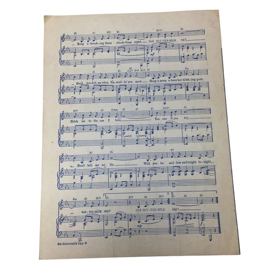 OLE BUTTERMILK SKY Vintage Sheet Music - A+ Stuff - sheet music - A+ Stuff