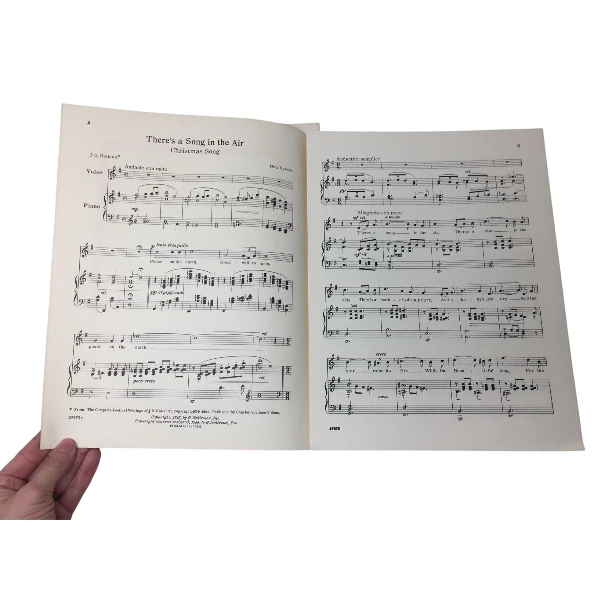 ''Oley Speaks'' There's a Song in the air (A Christmas song with piano accompaniment) - A+ Stuff - SHEET MUSIC - A+ Stuff