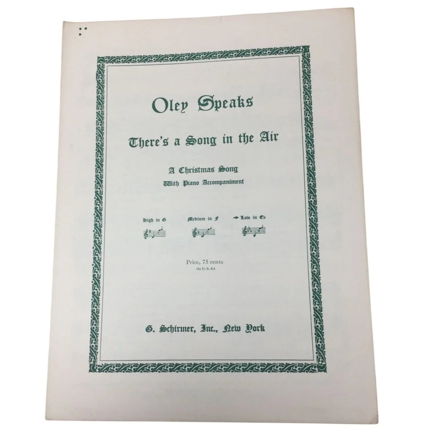 ''Oley Speaks'' There's a Song in the air (A Christmas song with piano accompaniment) - A+ Stuff - SHEET MUSIC - A+ Stuff