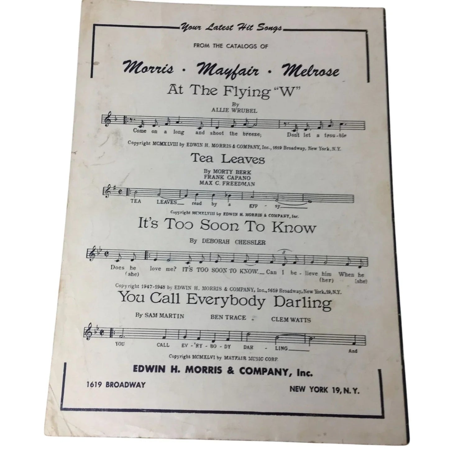 ''On a Slow Boat to China'' by Frank Loesser Vintage sheet music - A+ Stuff - sheet music - A+ Stuff