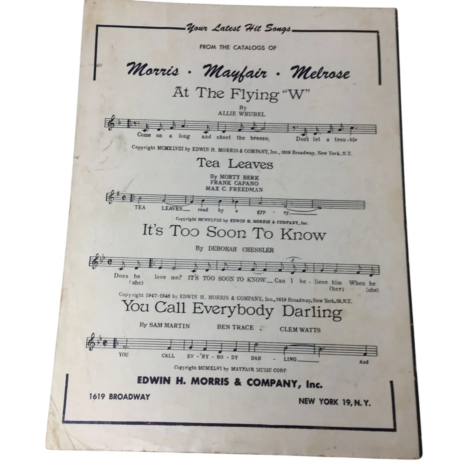 ''On a Slow Boat to China'' by Frank Loesser Vintage sheet music - A+ Stuff - sheet music - A+ Stuff