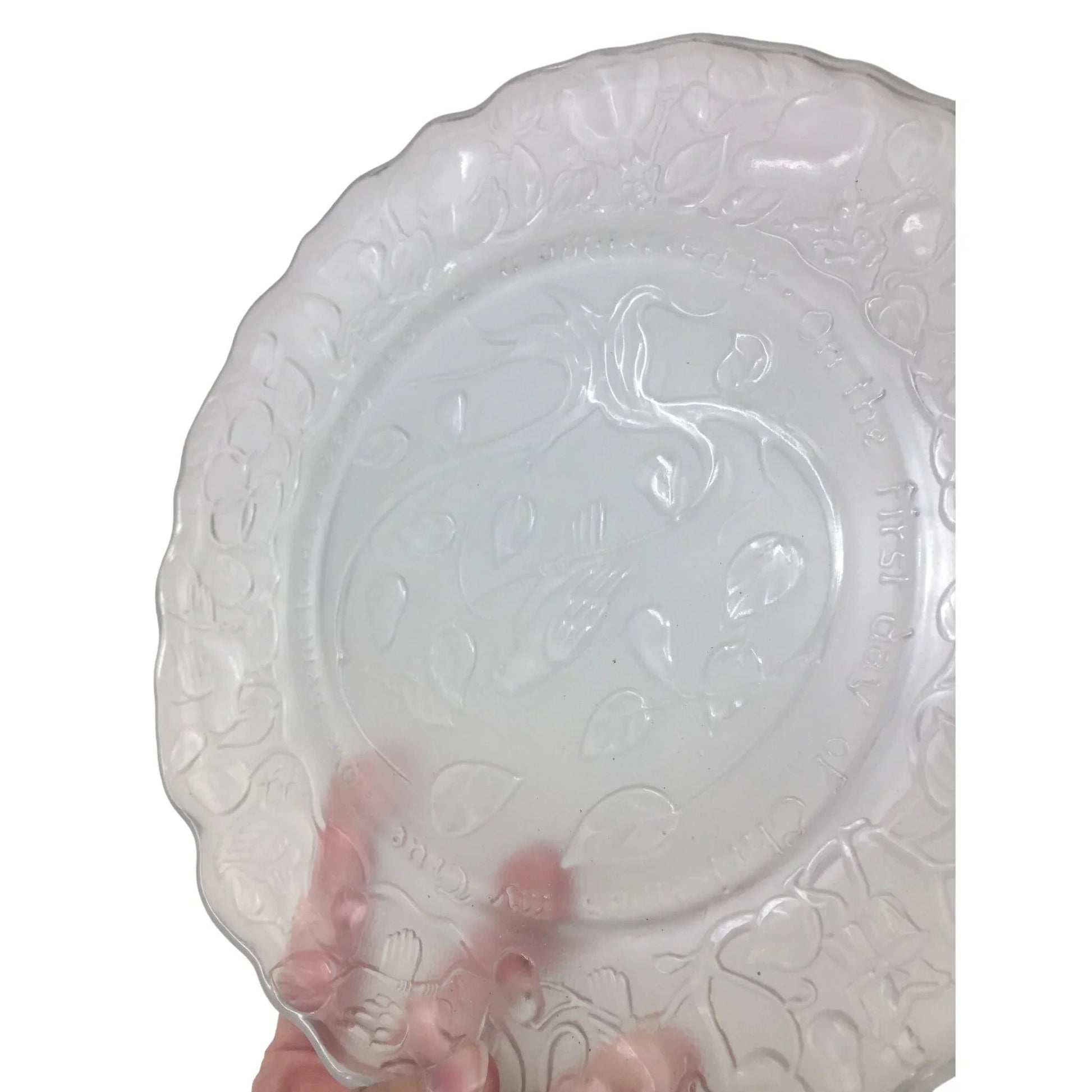 On the First Day of Christmas Plate - Partridge in a Pear Tree - Vintage Imperial Glass 12 Days of Christmas Plate - 1970s - Imperial Glass - plate - A+ Stuff