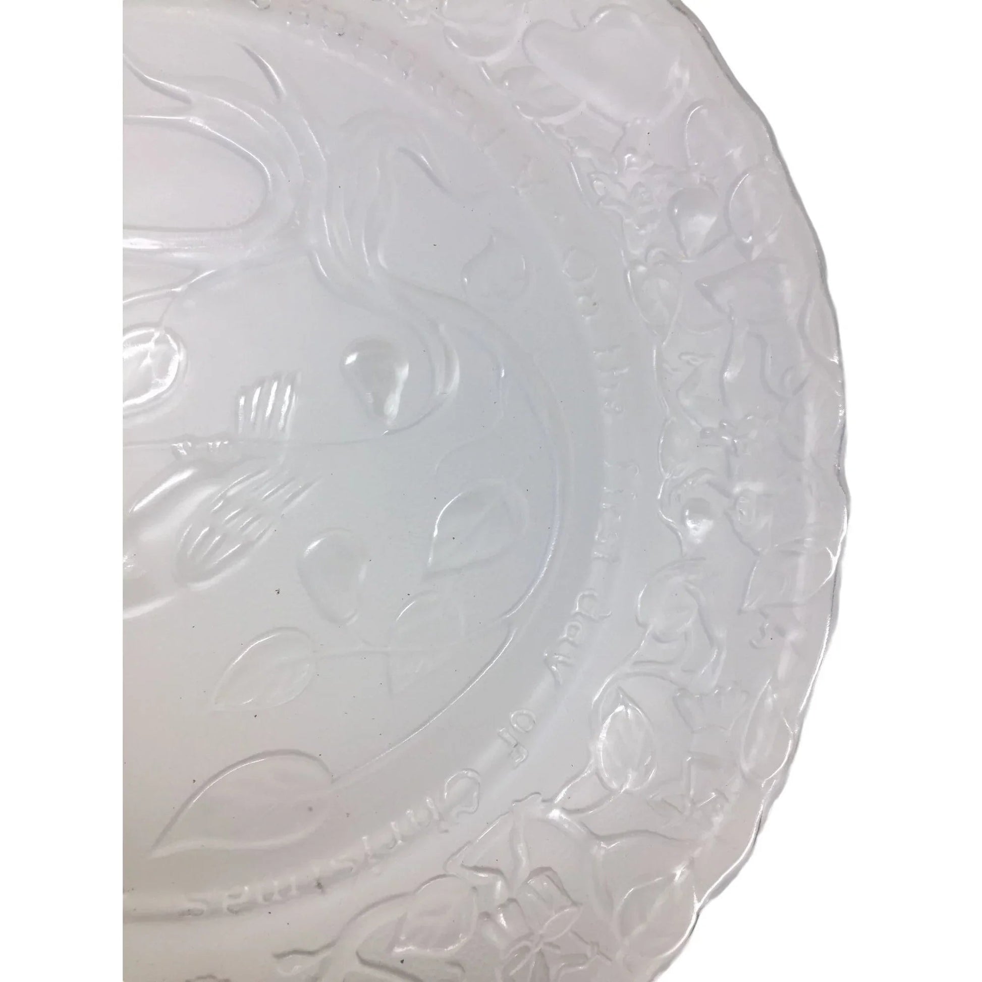 On the First Day of Christmas Plate - Partridge in a Pear Tree - Vintage Imperial Glass 12 Days of Christmas Plate - 1970s - Imperial Glass - plate - A+ Stuff