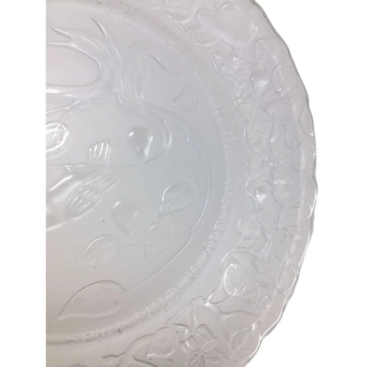 On the First Day of Christmas Plate - Partridge in a Pear Tree - Vintage Imperial Glass 12 Days of Christmas Plate - 1970s - Imperial Glass - plate - A+ Stuff