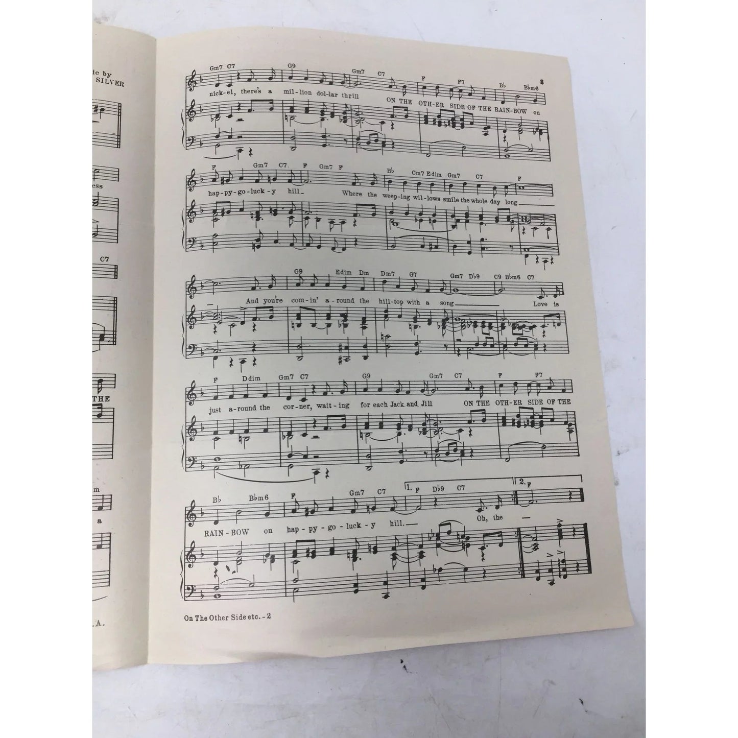 ON THE OTHER SIDE OF THE RAINBOW (on happy go lucky hill) - A+ Stuff - SHEET MUSIC - A+ Stuff