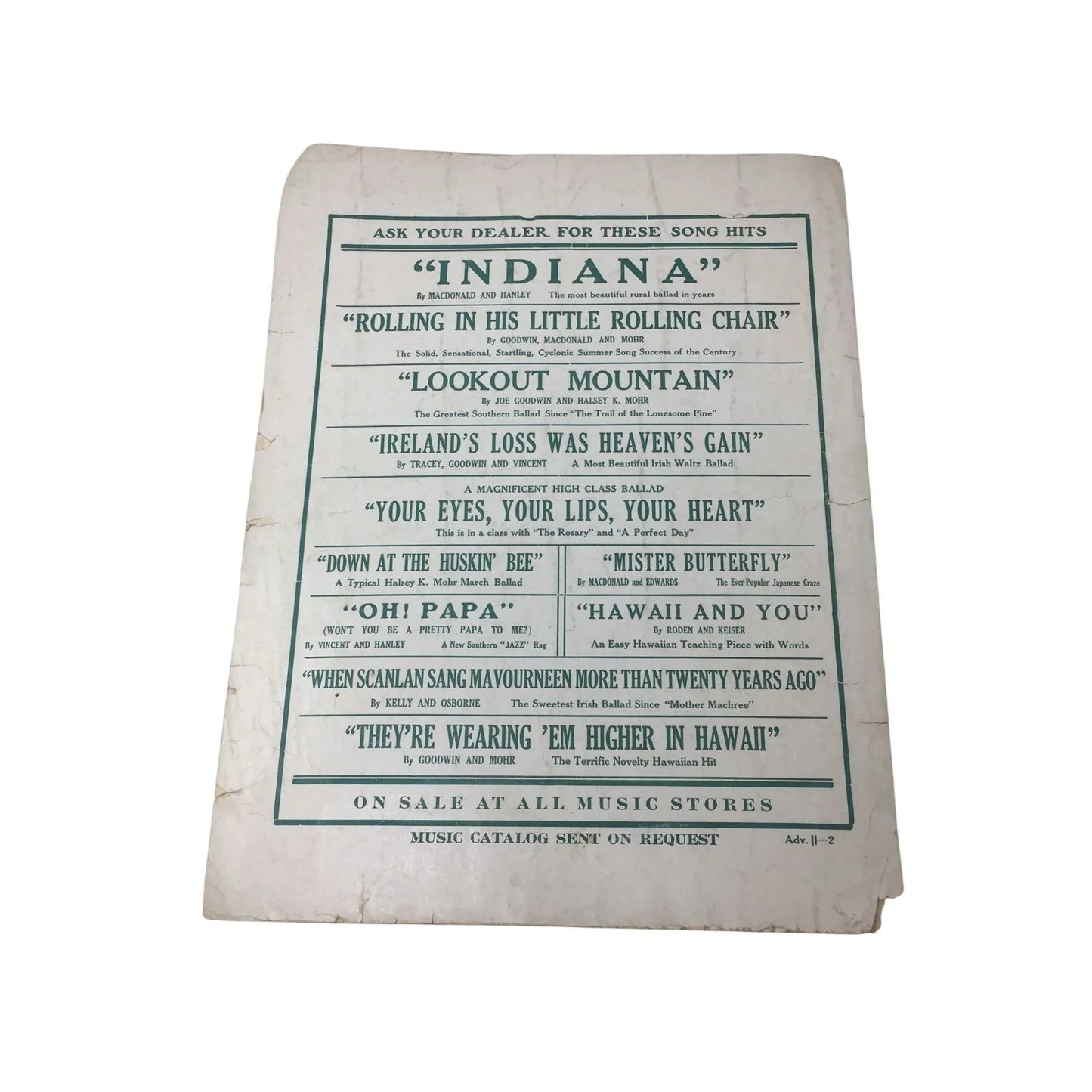 ''ONE DAY IN JUNE'' ANTIQUE SHEET MUSIC BOOK - A+ Stuff - sheet music - A+ Stuff