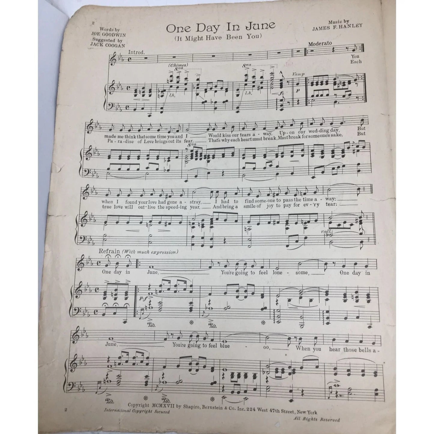 ''ONE DAY IN JUNE'' ANTIQUE SHEET MUSIC BOOK - A+ Stuff - sheet music - A+ Stuff