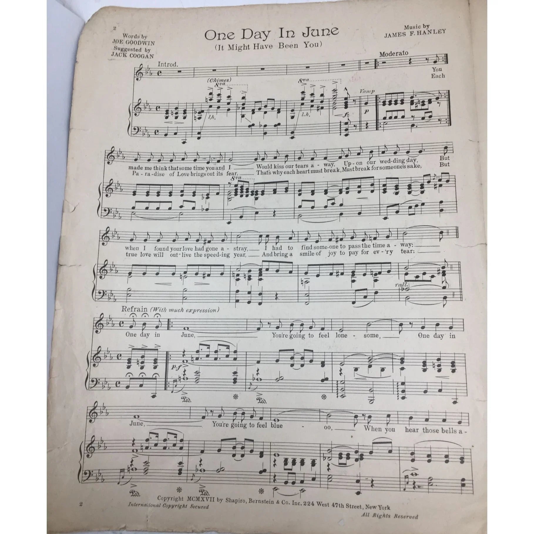 ''ONE DAY IN JUNE'' ANTIQUE SHEET MUSIC BOOK - A+ Stuff - sheet music - A+ Stuff