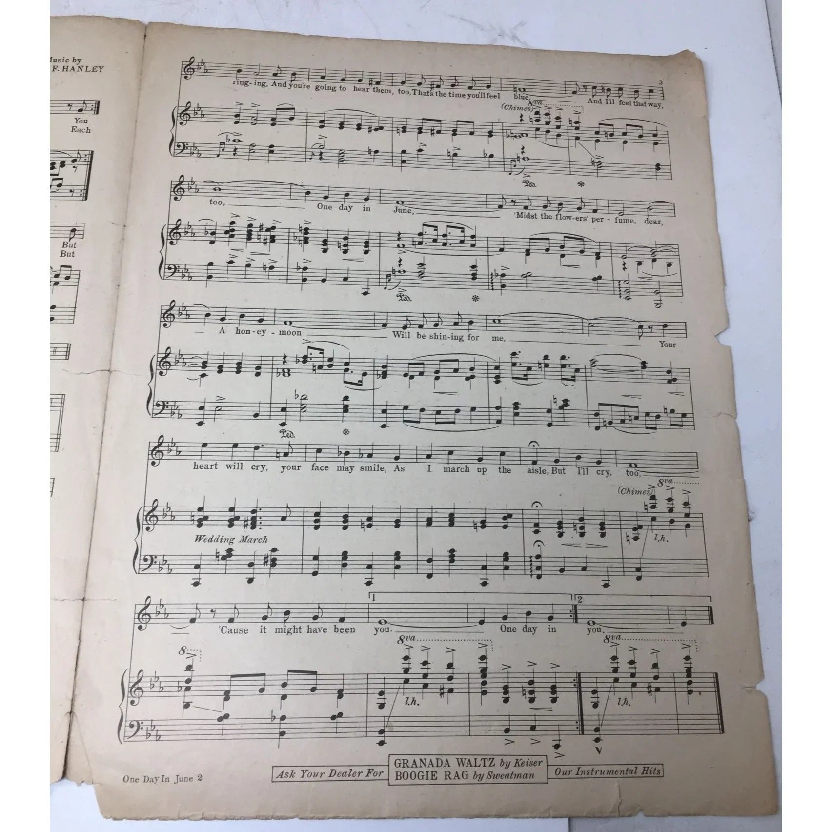 ''ONE DAY IN JUNE'' ANTIQUE SHEET MUSIC BOOK - A+ Stuff - sheet music - A+ Stuff
