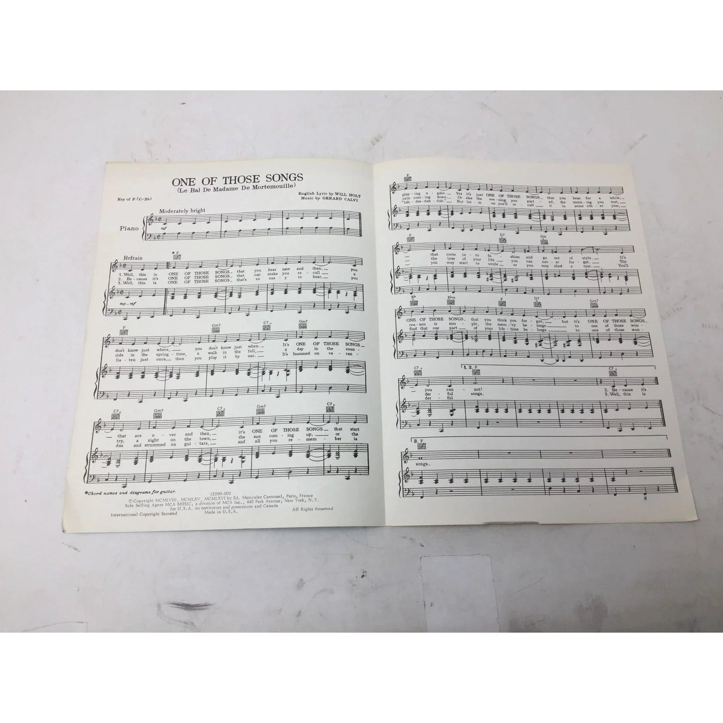 ''One of those songs'' (Le Bal de Madame de Mortemouille) Vintage Sheet music - A+ Stuff - sheet music - A+ Stuff