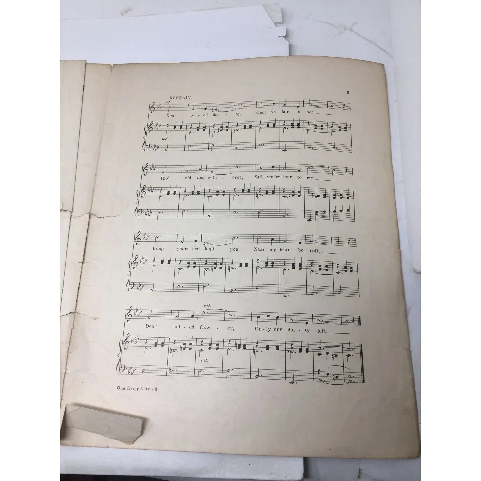 ''Only One Daisy Left'' Memories of ''Sweet Bunch of daisies'' by Anita Owen - A+ Stuff - Sheet Music - A+ Stuff