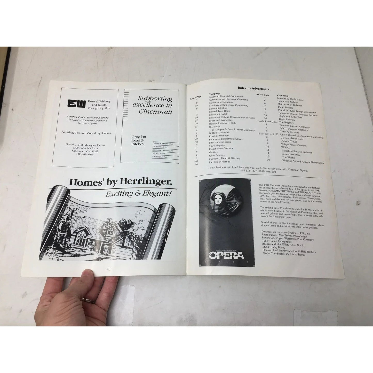 Opera Cincinnati 1987 Vintage Music Book - A+ Stuff - Books - A+ Stuff