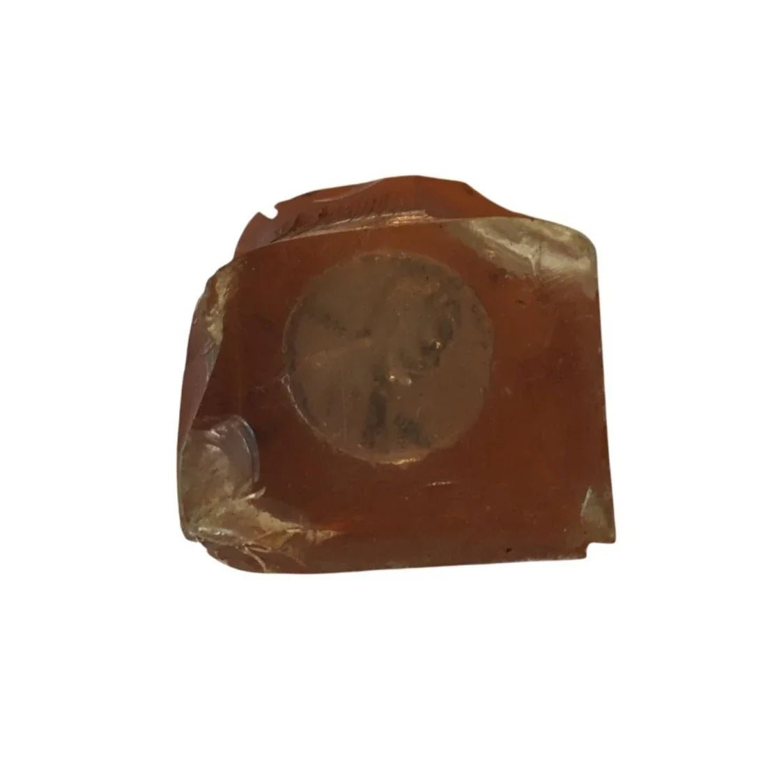 Orange Collectible Paperweight with a Penny Stuck In the Middle - A+ Stuff - Collectibles - A+ Stuff